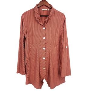 Soft Surroundings Womens Size Large Long Sleeve Tunic Mauve Blouse Shirt